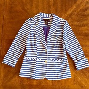 LM Studio 3/4 sleeve striped beach sea jacket NWT